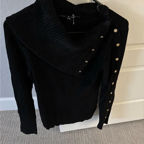 White House Black Market Black Button-Detail Women's Sweater - Picture 1 of 1